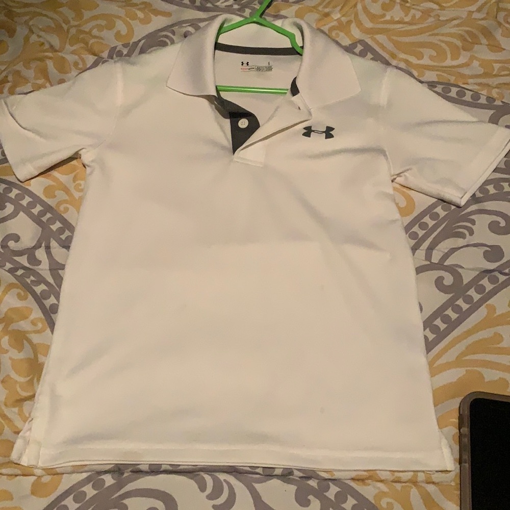 Under armour boys polo white size 6